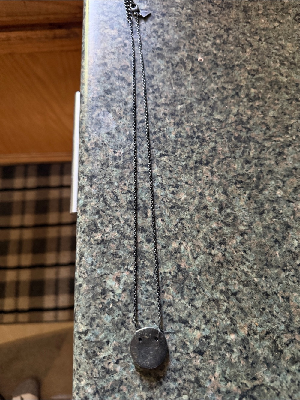 Guess Black Round Disc Pendant Necklace